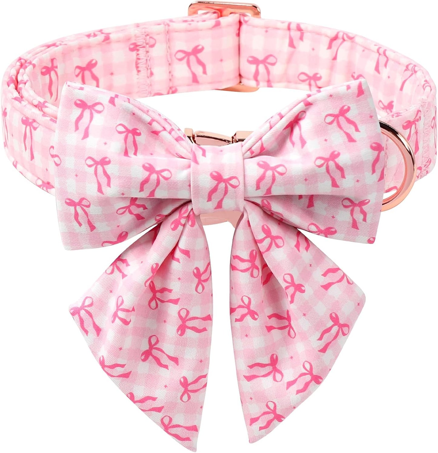 Collar perro con lazo rosa ajustable para perros S M L