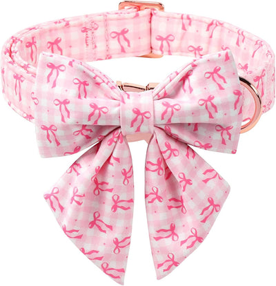 Collar perro con lazo rosa ajustable para perros S M L