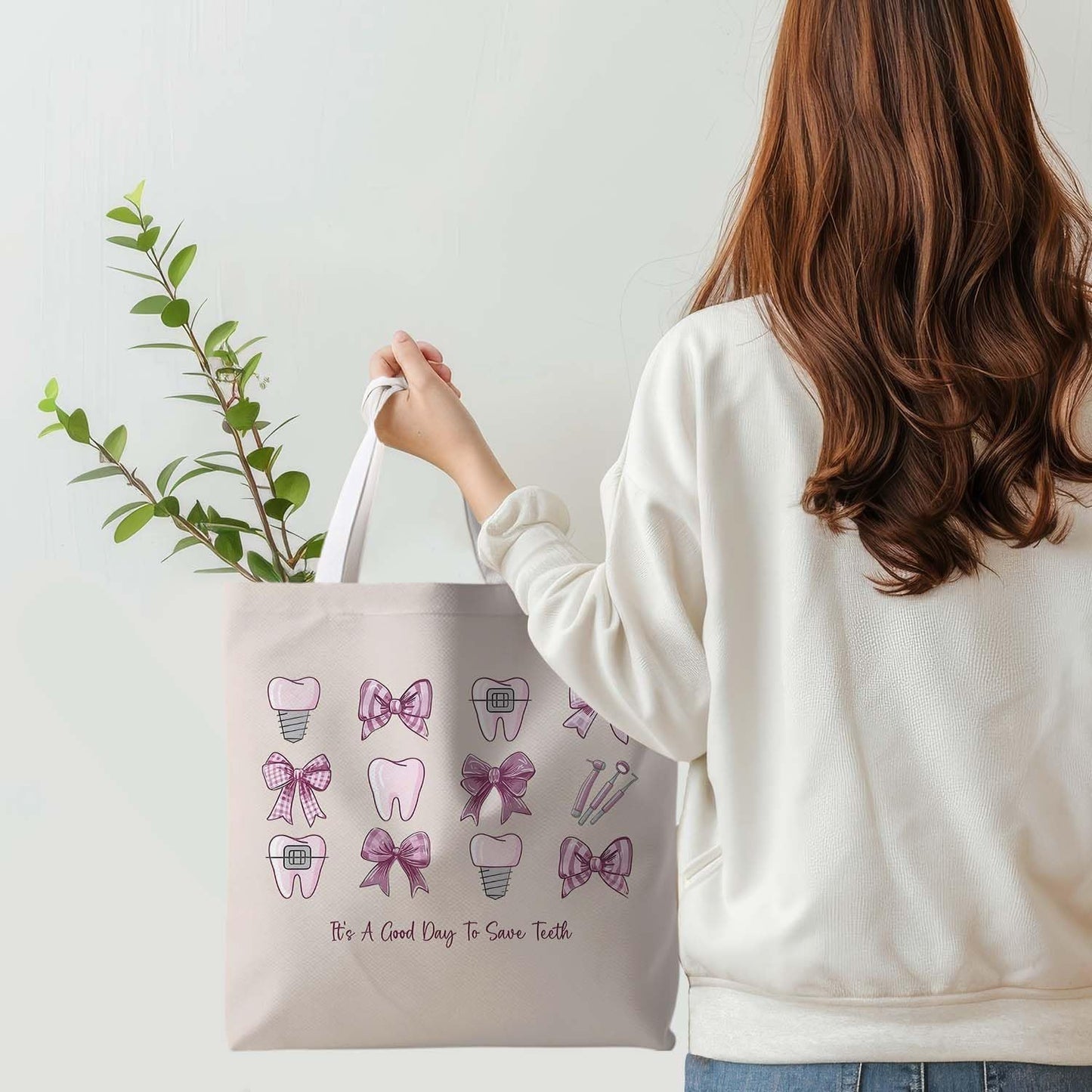 Bolsas de lona Bowknot modernas y prácticas para mujer