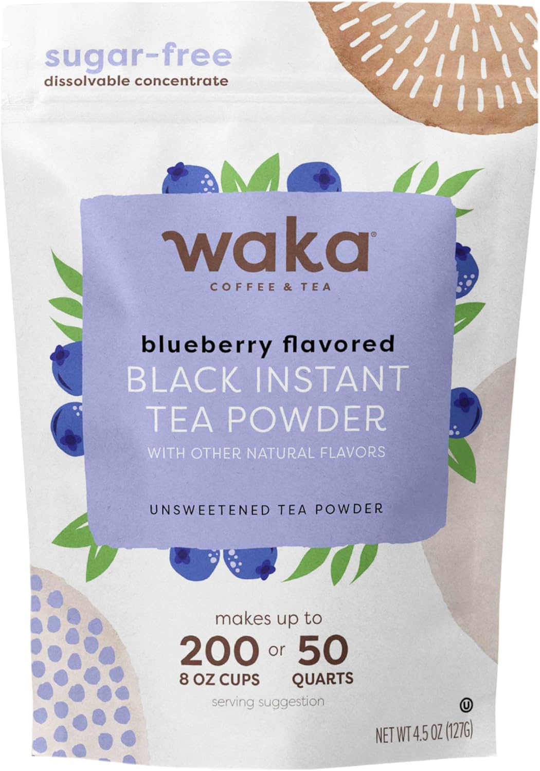 Té negro instantáneo sabor arándano sin azúcar 4.5oz