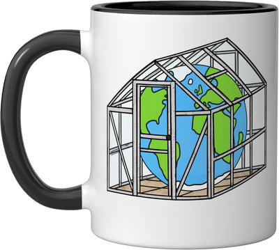 Taza cerámica efecto invernadero Earth Day negra/blanca