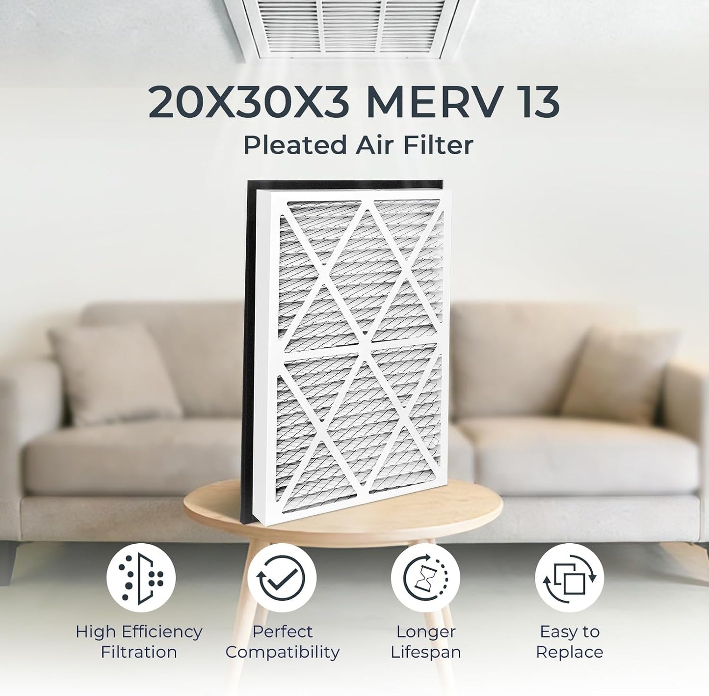 Filtro aire plisado MERV13 20x30x3 Zephyr VGF