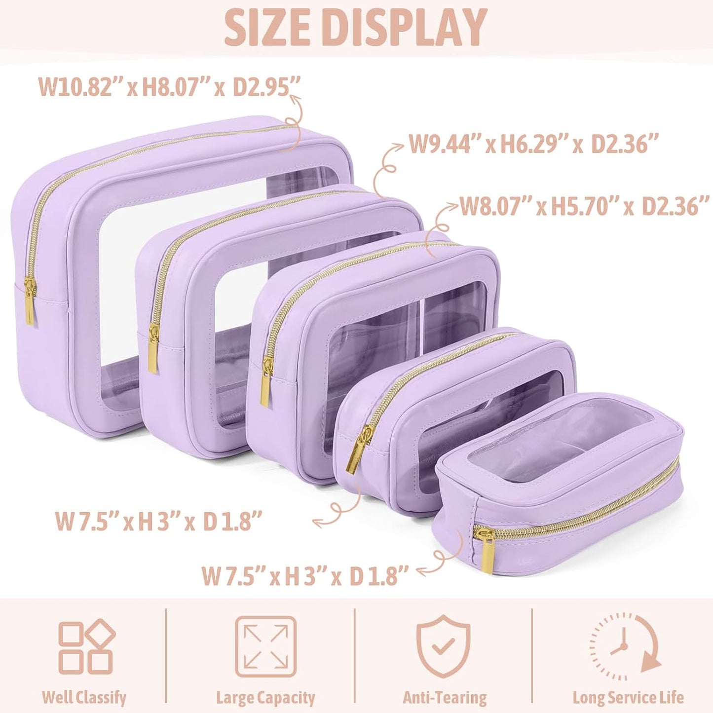 Set 5 Bolsas Organizadoras Pañales TSA Aprobada TPU Impermeable