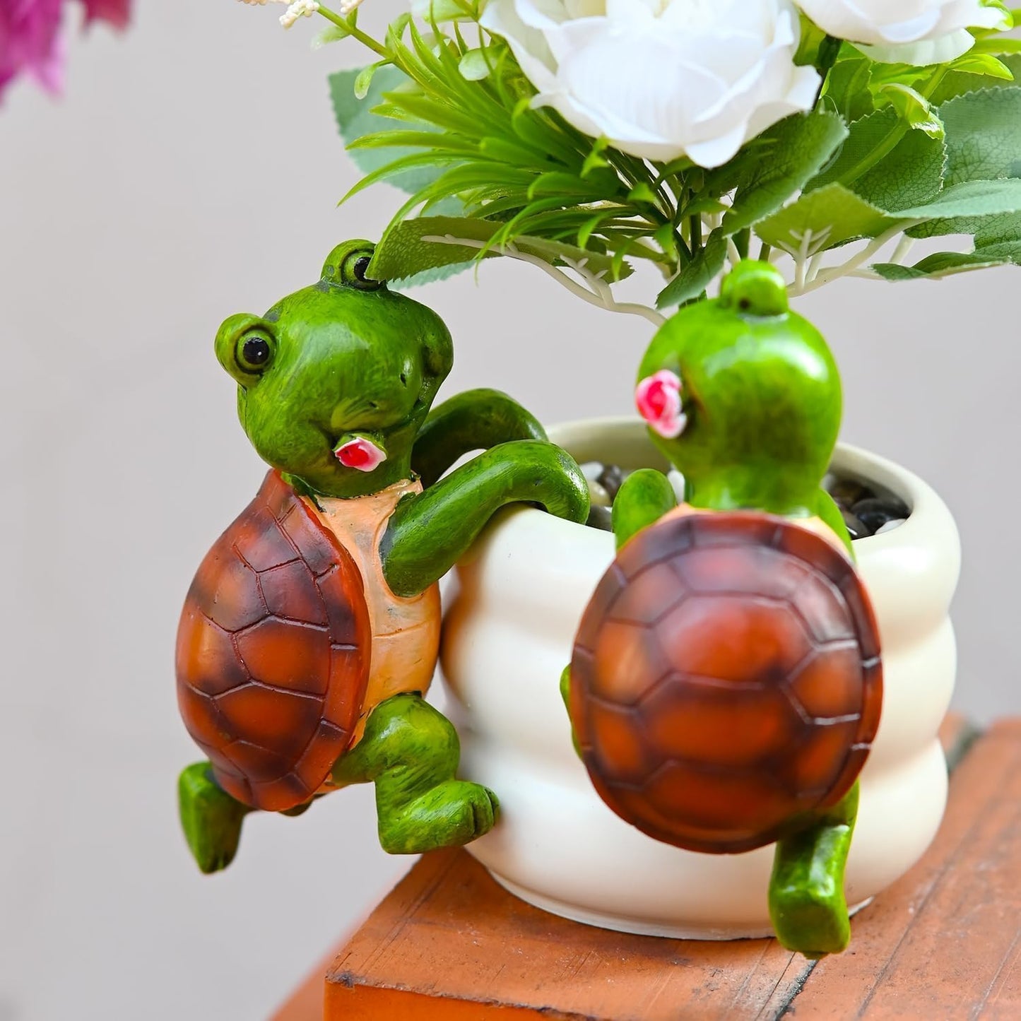 2 Pzas Abrazadera Tortuga para Maceta Colgante Jardín
