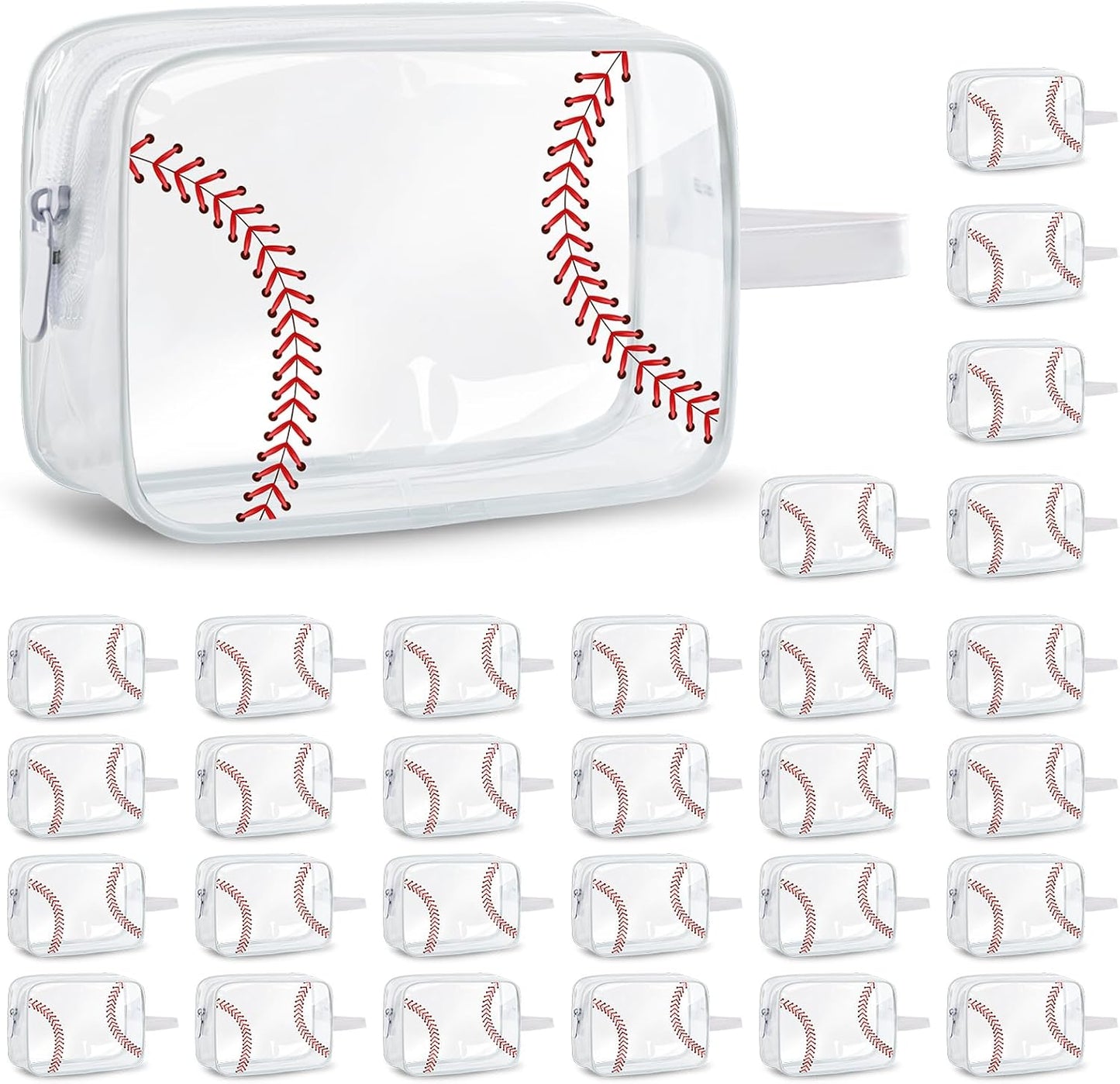 Bolsa cosméticos sóftbol 16 pzas transparente impermeable