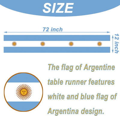2 piezas camino de mesa temática bandera argentina para fiestas y eventos
