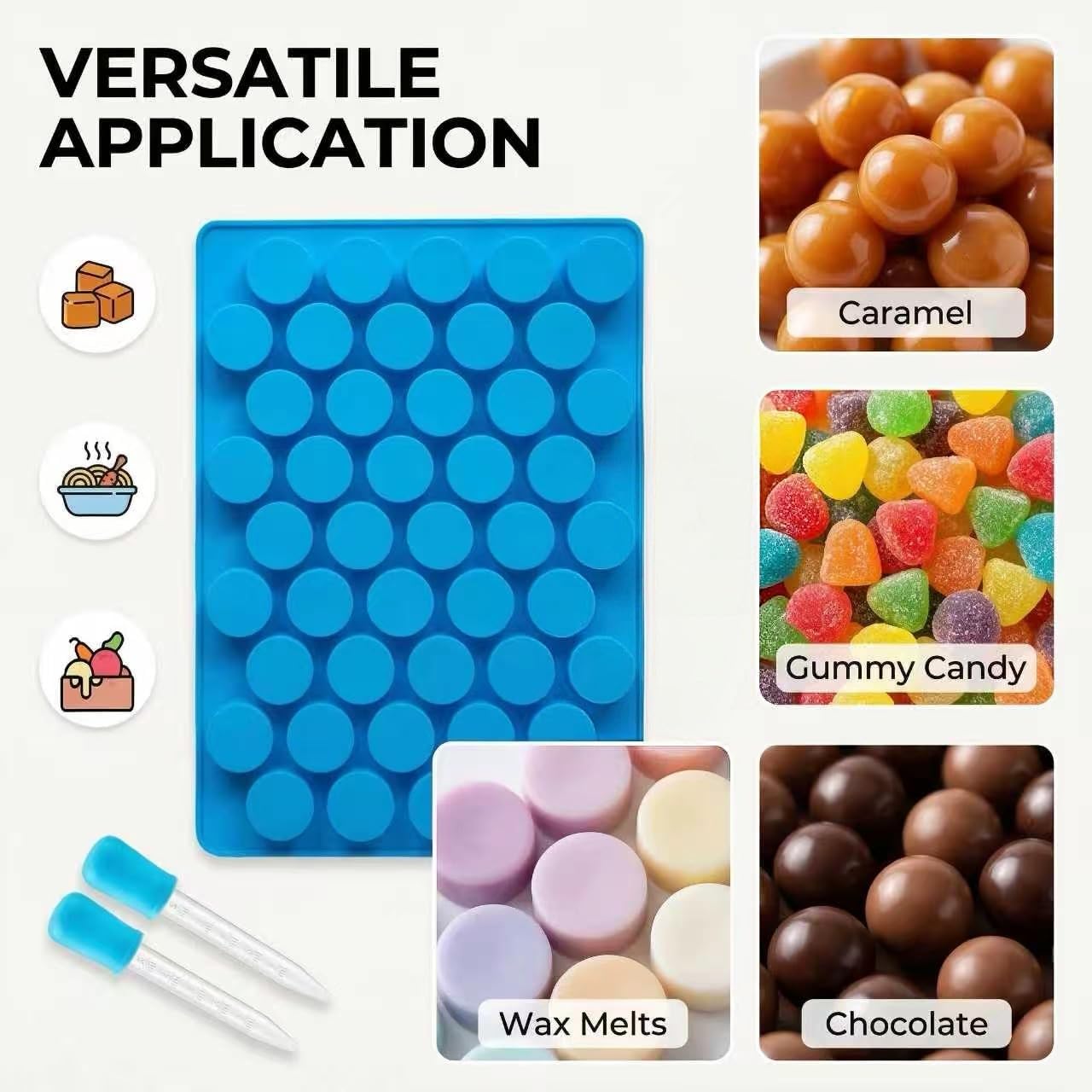 Moldes silicona 220 cavidades para gomitas chocolate caramelos