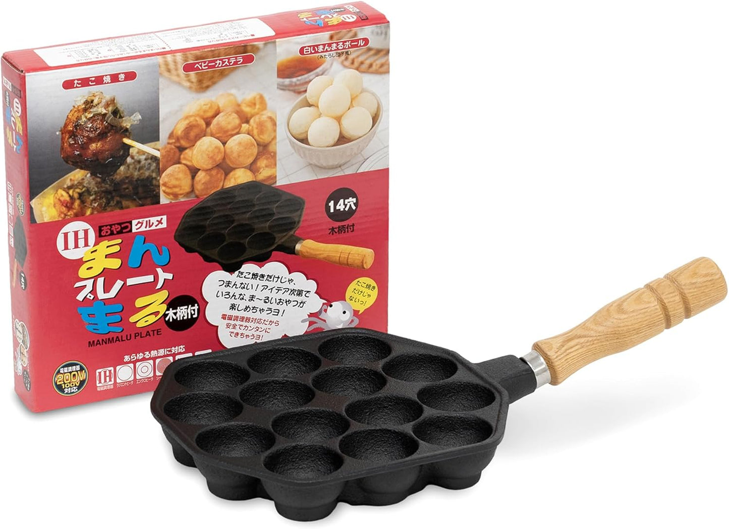 Sartén Hierro Fundido Takoyaki 14 Agujeros Comp Inducción