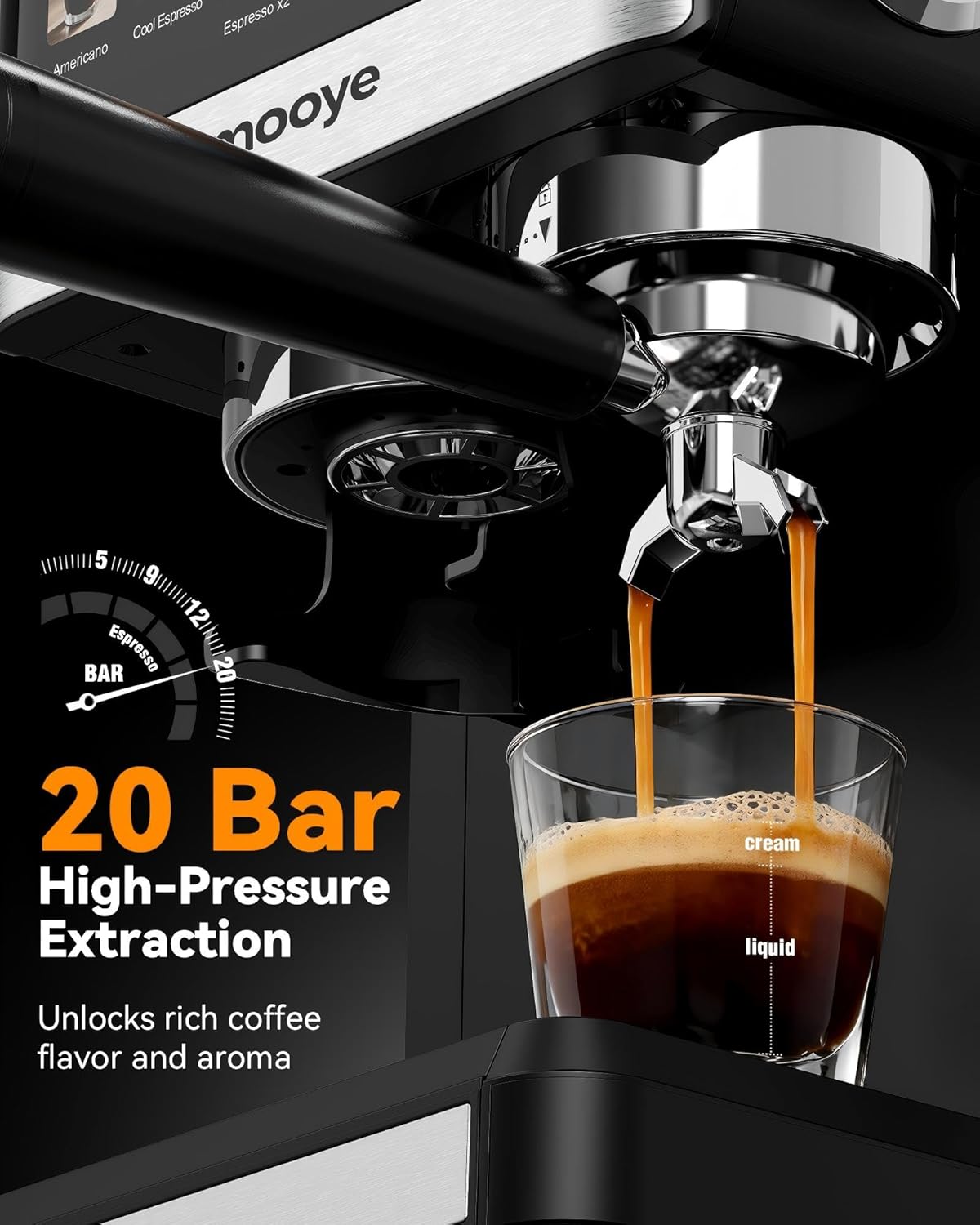Cafetera Espresso Compacta 20 Bar Espumador Leche
