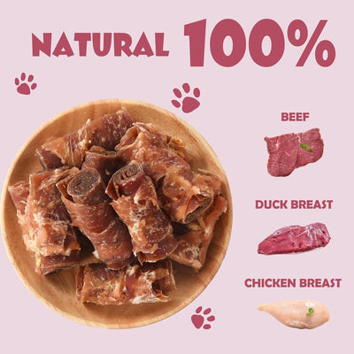 Golosinas para perros pato carne res pollo sabor