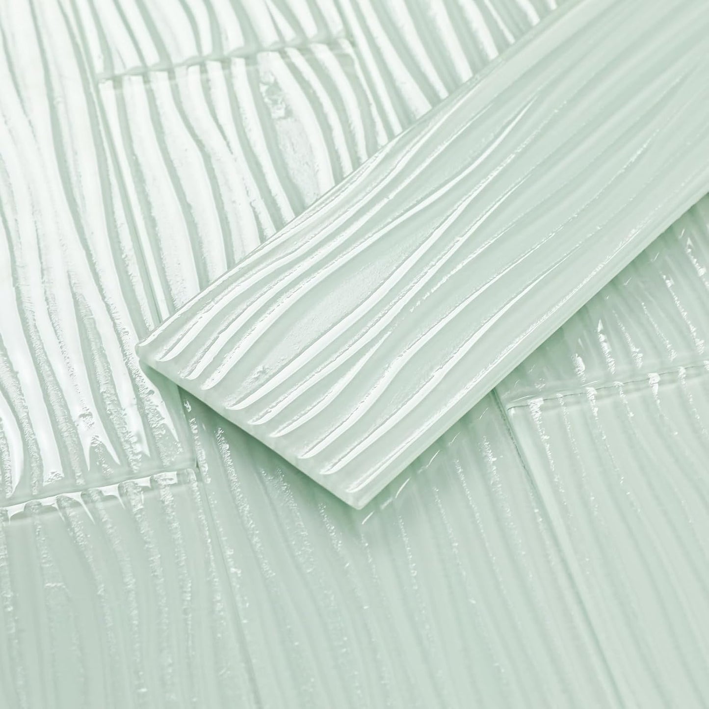 Azulejos cristal ondulado 3x12pulg protector salpicaduras cocina baño