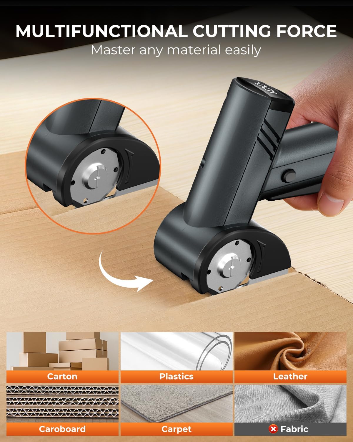 Tijeras eléctricas inalámbricas LED 3 cuchillas bloqueo