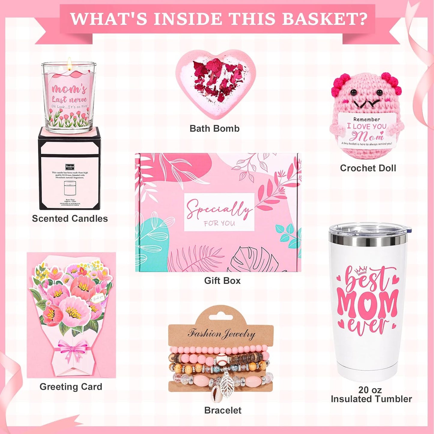 Regalos para mamá día de la madre y cumpleaños cesta