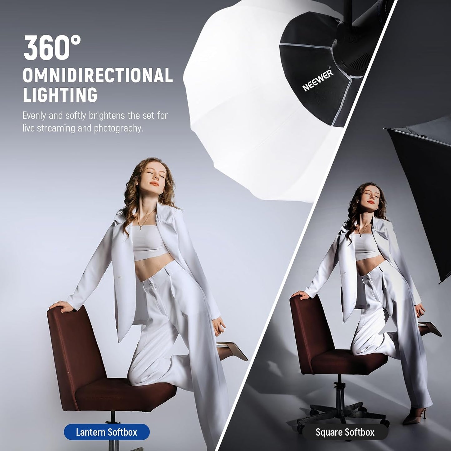 Caja luz linterna 85cm difusor 360° Bowens Mount RGB