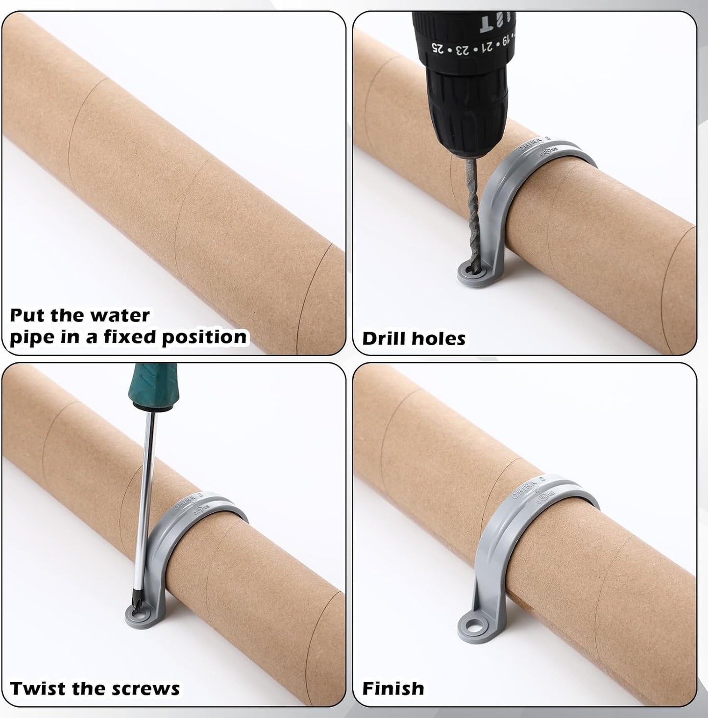Abrazadera PVC gris 2pulg 50uds