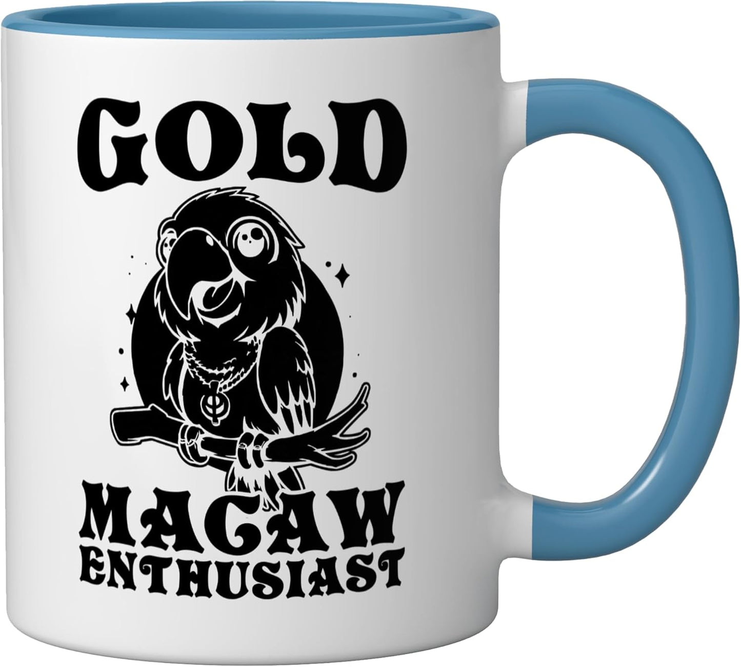 Taza Cerámica para Observar Aves Azul/Blanco