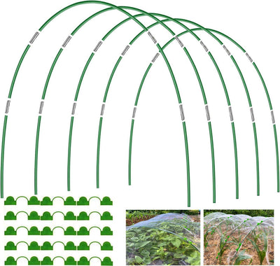 Aros jardín 25 pzas fibra vidrio 2-8ft con marco desmontable