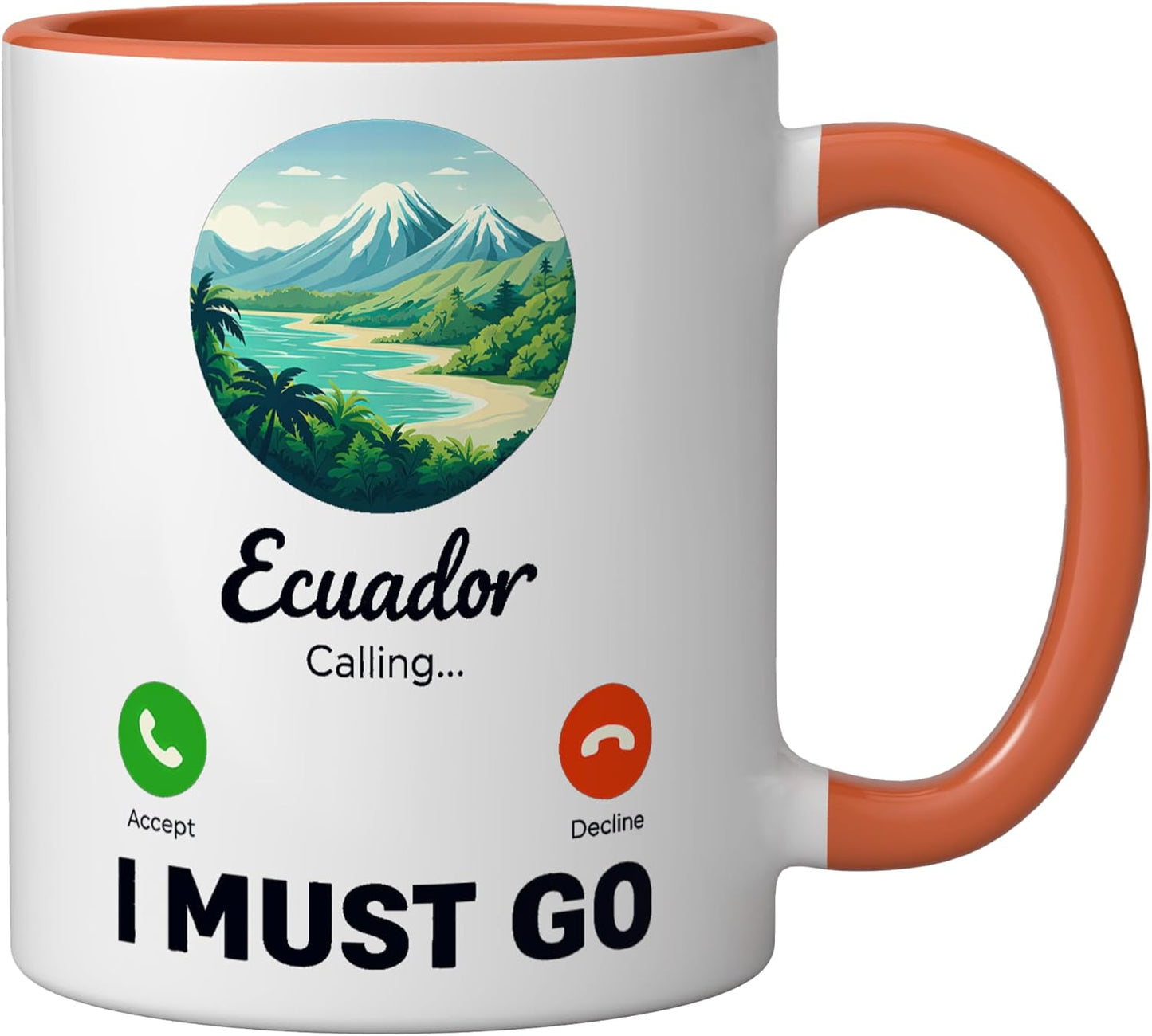 Taza Cerámica Calling I Must Go Naranja/Blanco