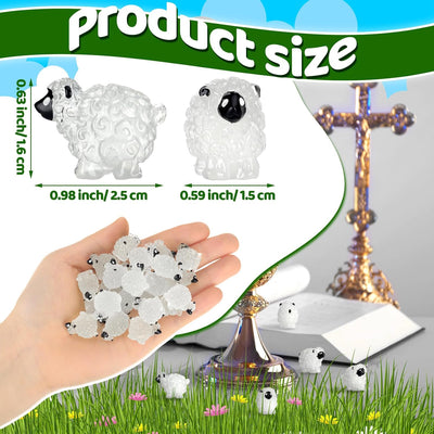 50 Pzas Figuritas Oveja Resina Blanca Decoración Jardín