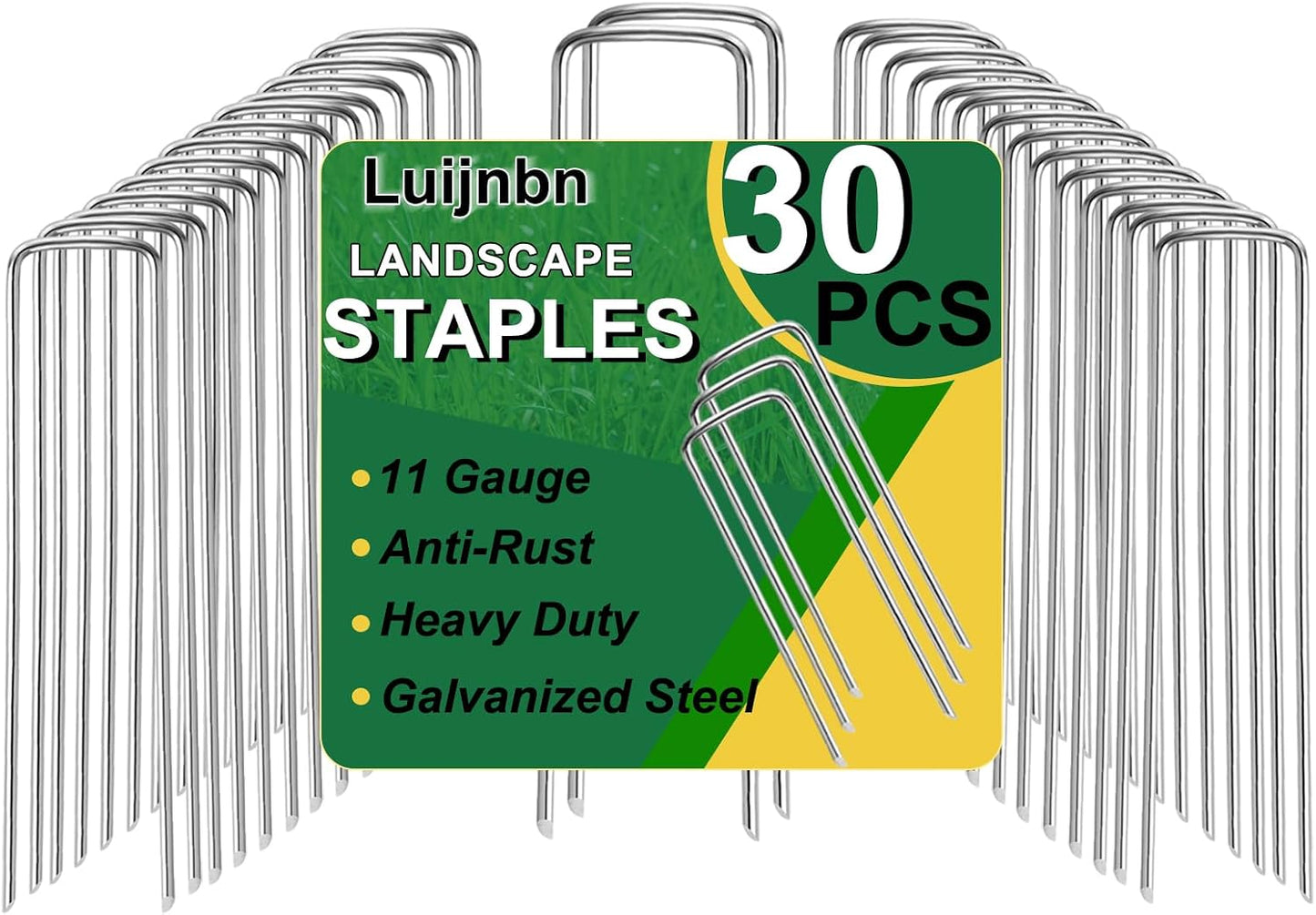 30 Grapas para Césped Galvanizadas Resistentes