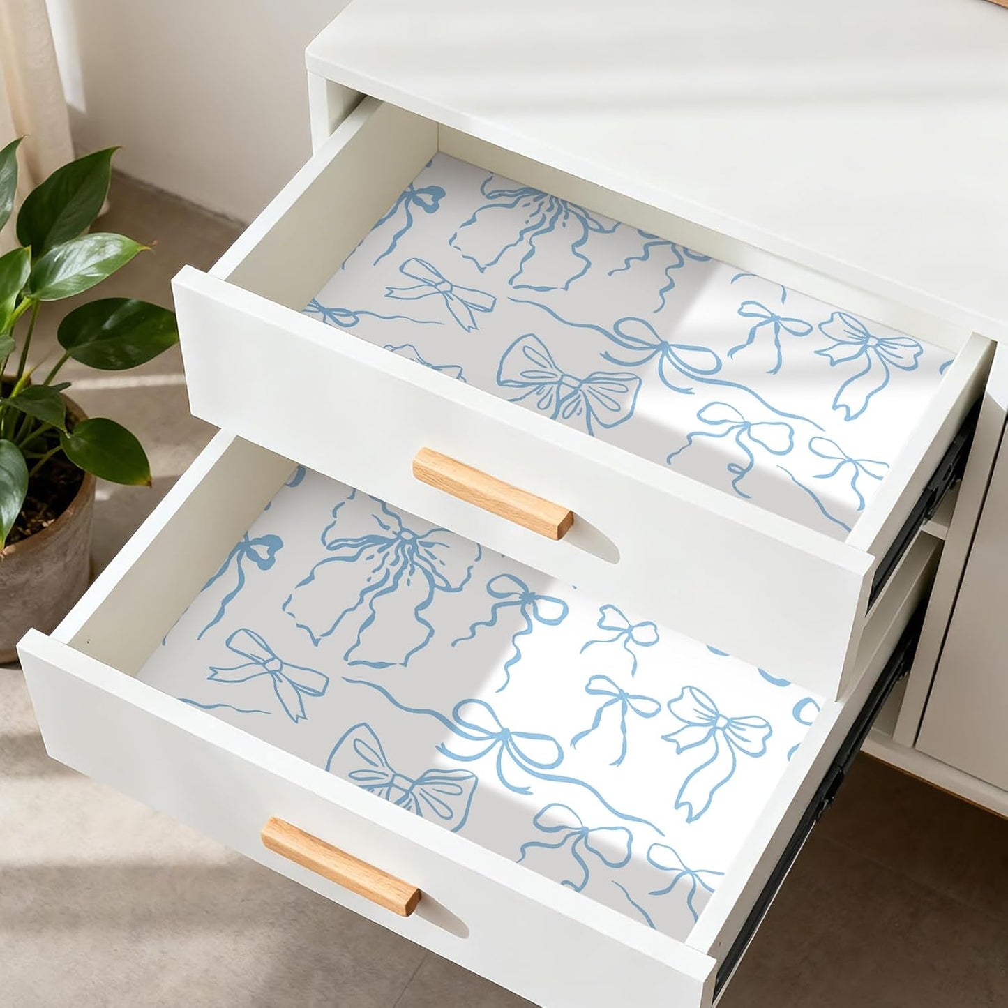 Papel tapiz azul con lazo autoadhesivo impermeable