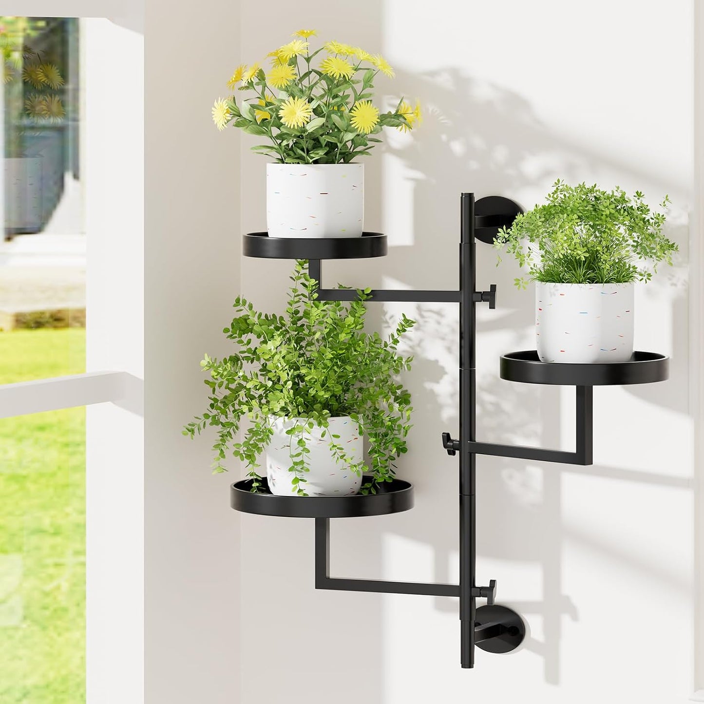 Estante giratorio para plantas de 3 niveles metal