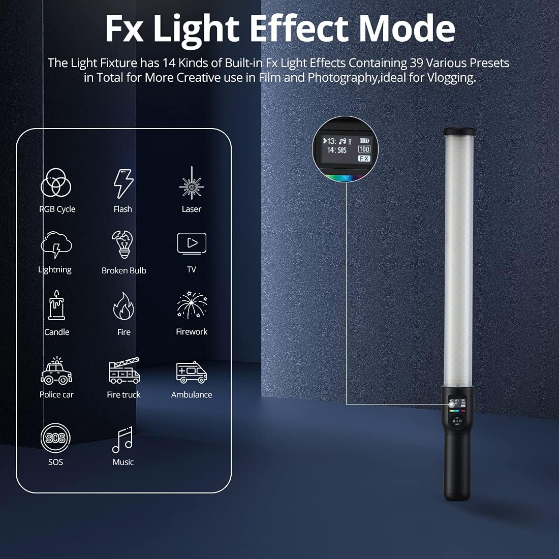 Luz RGB LED ajustable 2500K-8500K con control remoto