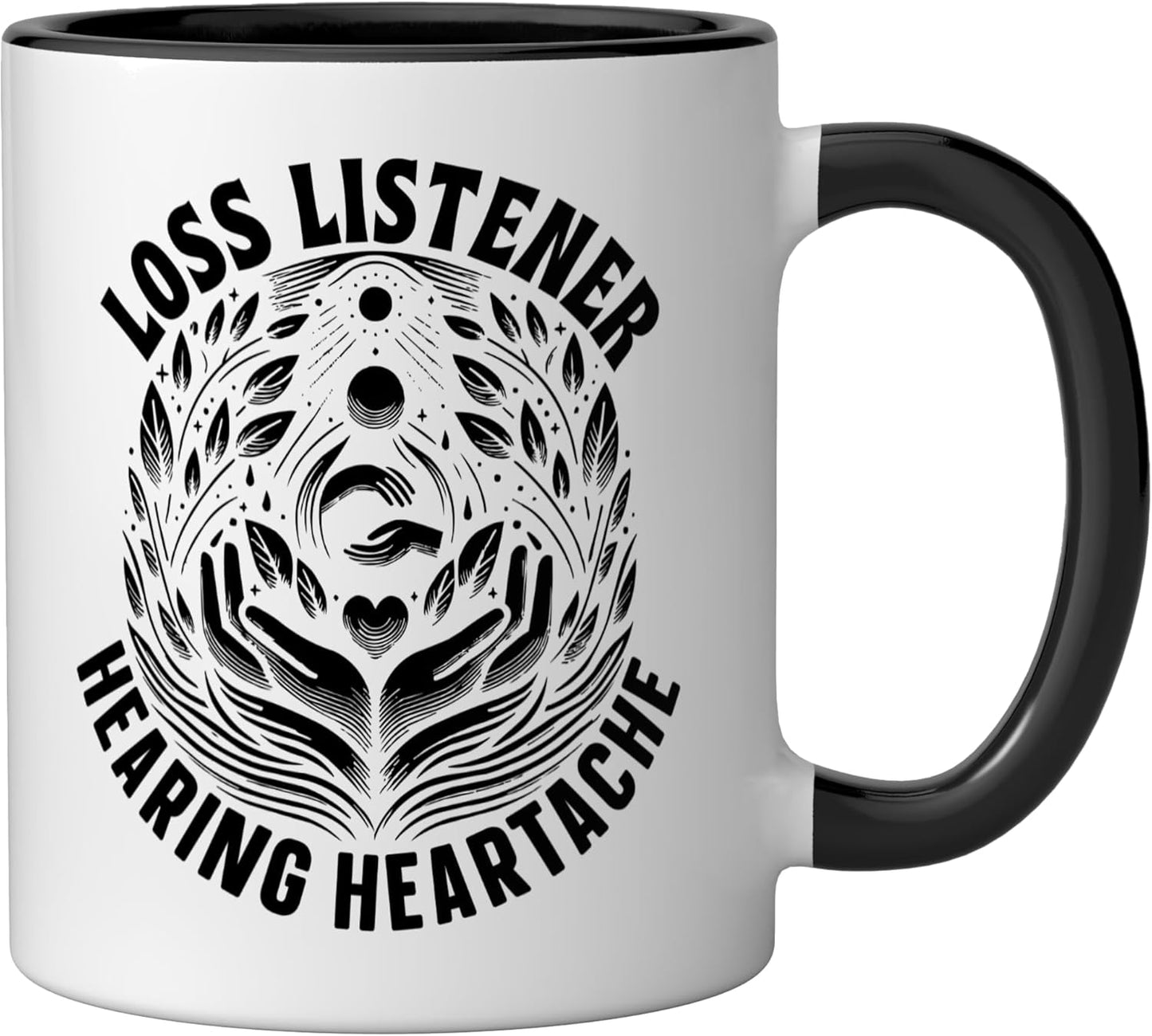 Taza Cerámica para Terapeuta de Duelo Negro/Blanco