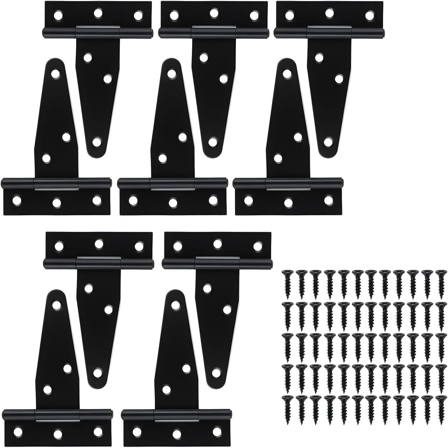 10 Bisagras Correa T 3pulg Resistentes Puerta Garaje Negro