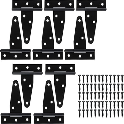 10 Bisagras Correa T 3pulg Resistentes Puerta Garaje Negro