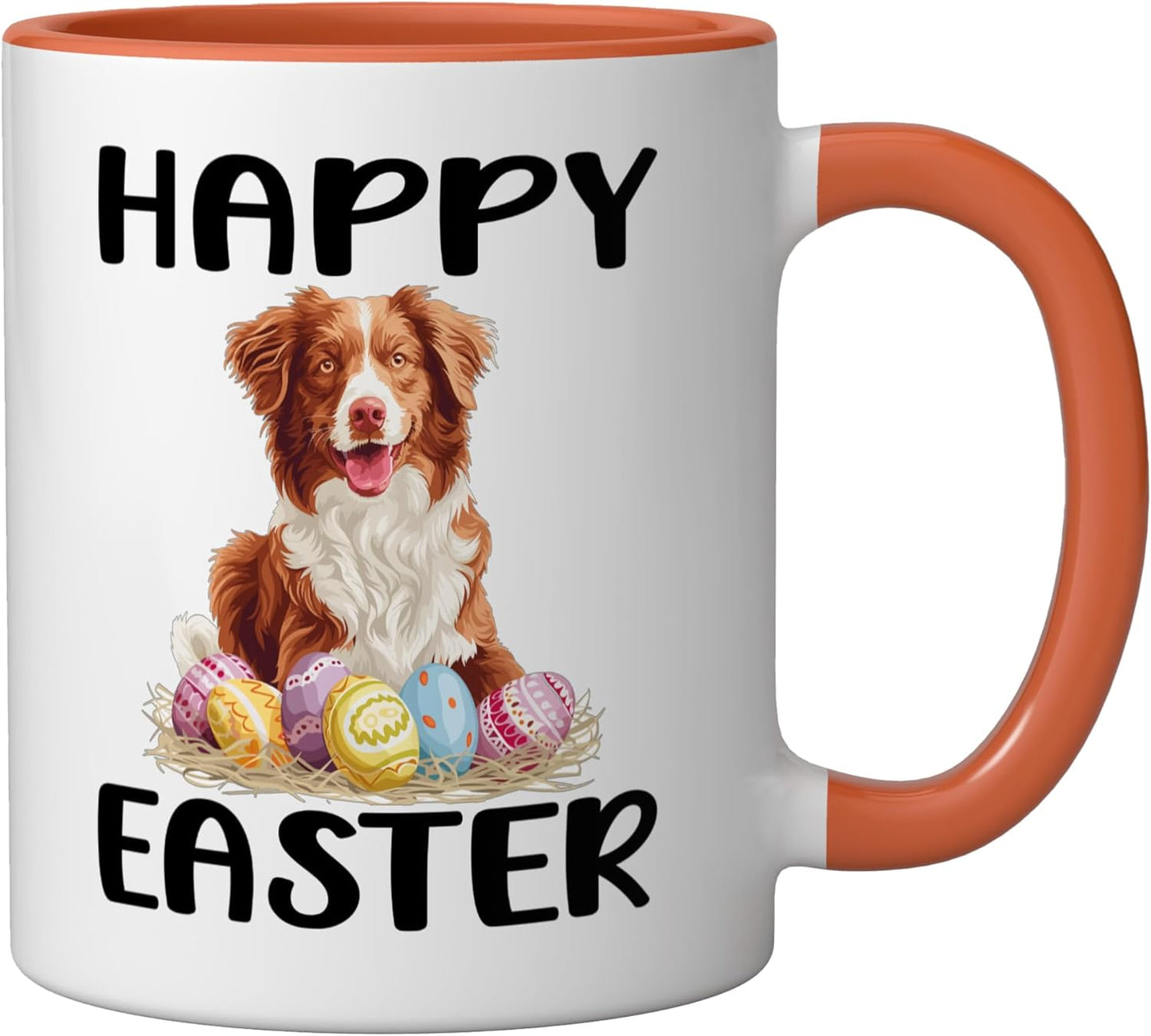Taza Cerámica Pascua Perro Tolling Orange/Blanco