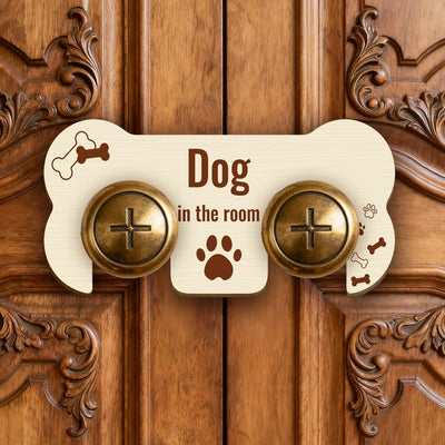 Cerradura puerta francesa para perro 7.9x3.7pulg patrón huellas