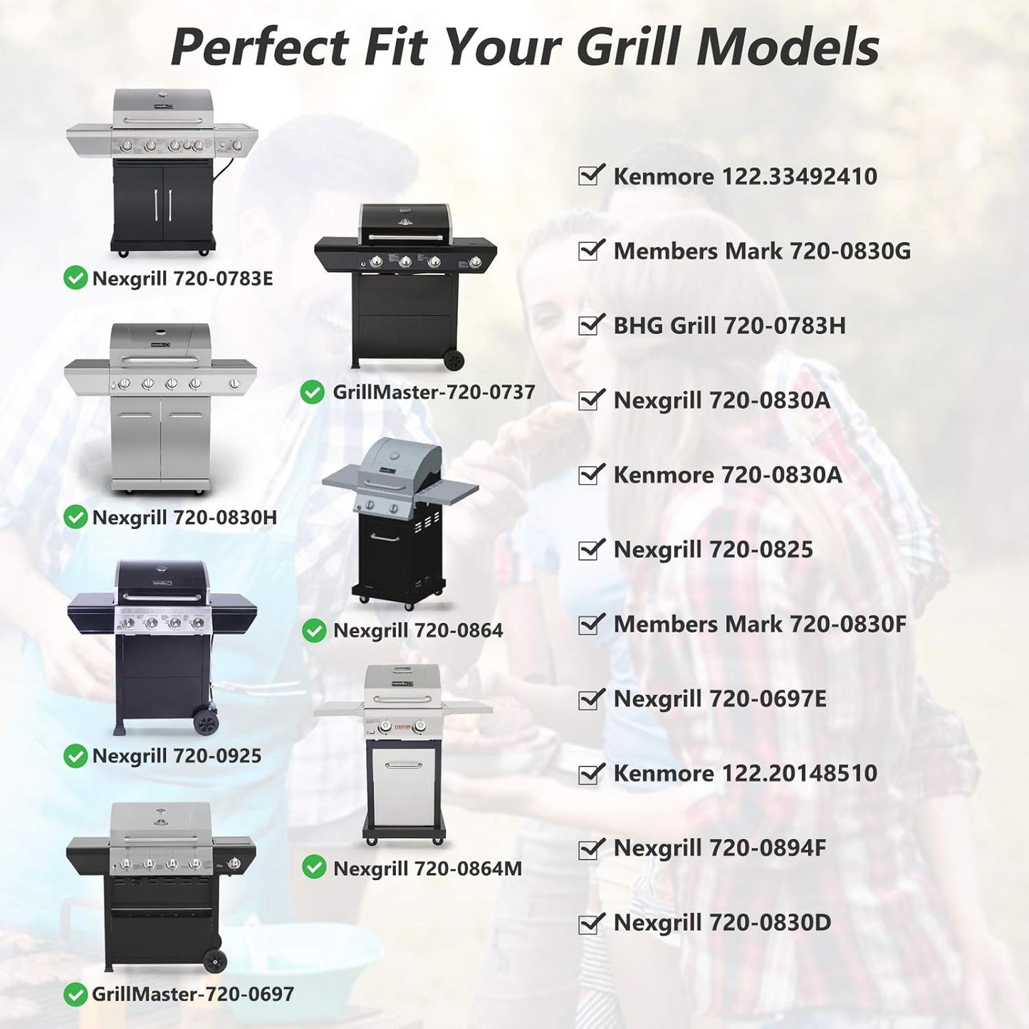 Tamers de llama repuesto para parrilla Nexgrill 720-0830H