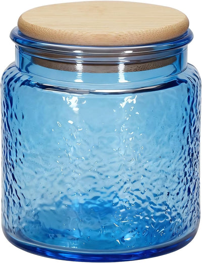 Tarro de cristal vintage estilo martillo con tapa de bambú para azúcar, café, té y despensa