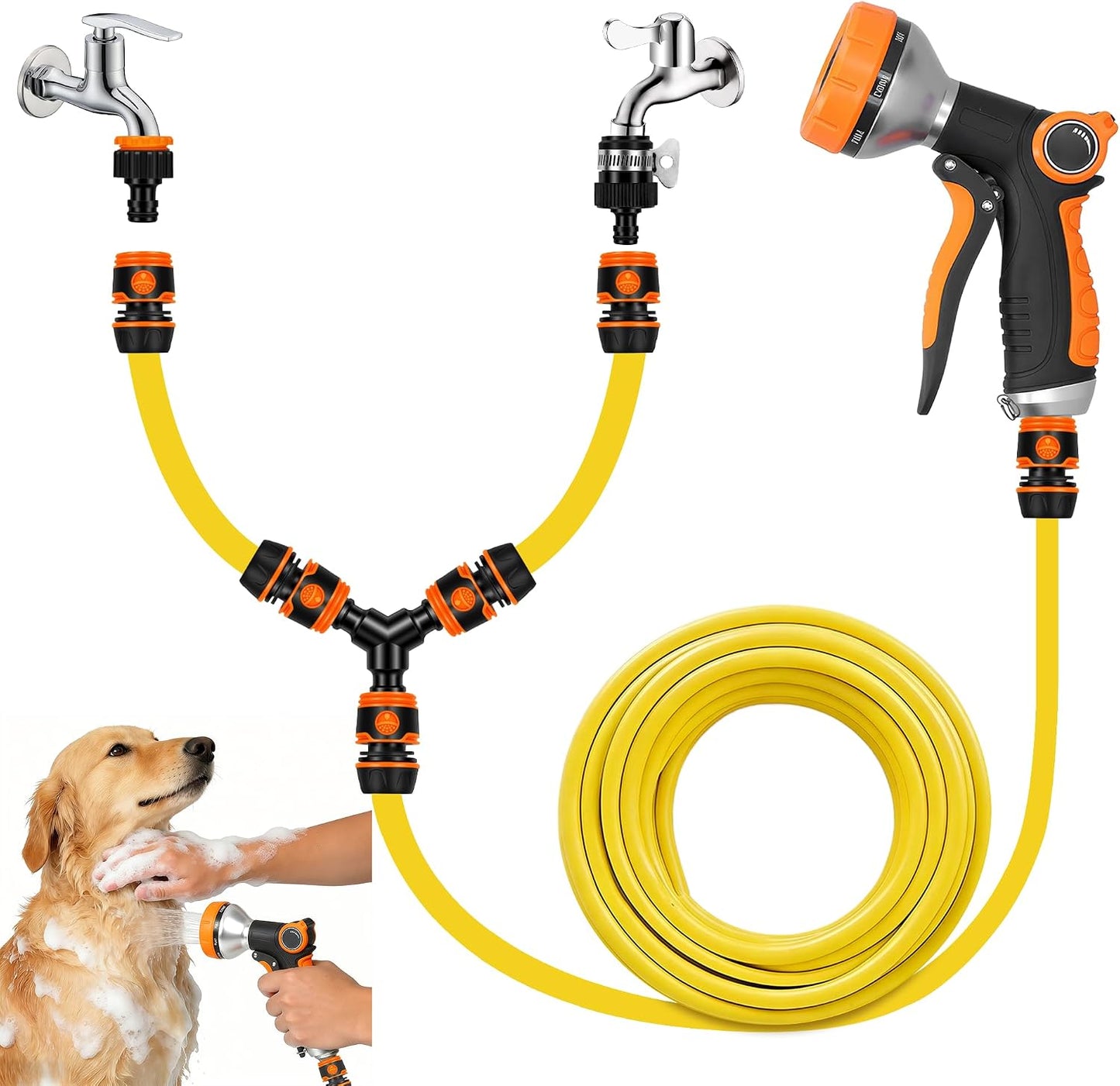 Manguera perros 9.84ft 2en1 conector divisor Y 8 patrones