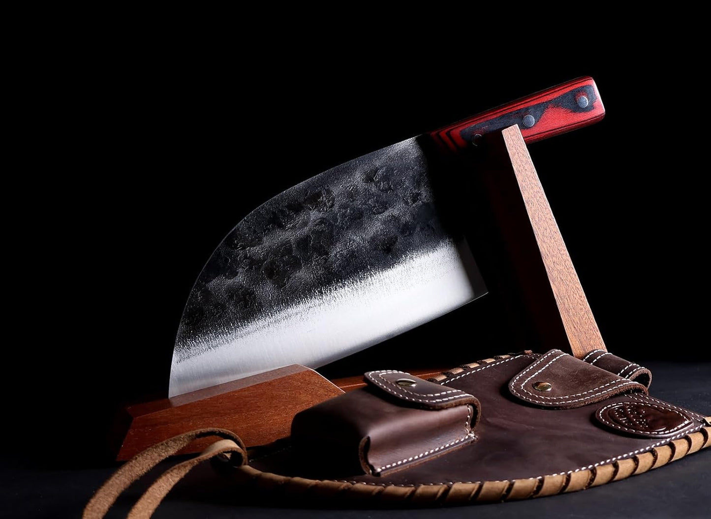 Cuchillo Chef Acero Carbono Forjado a Mano con Funda