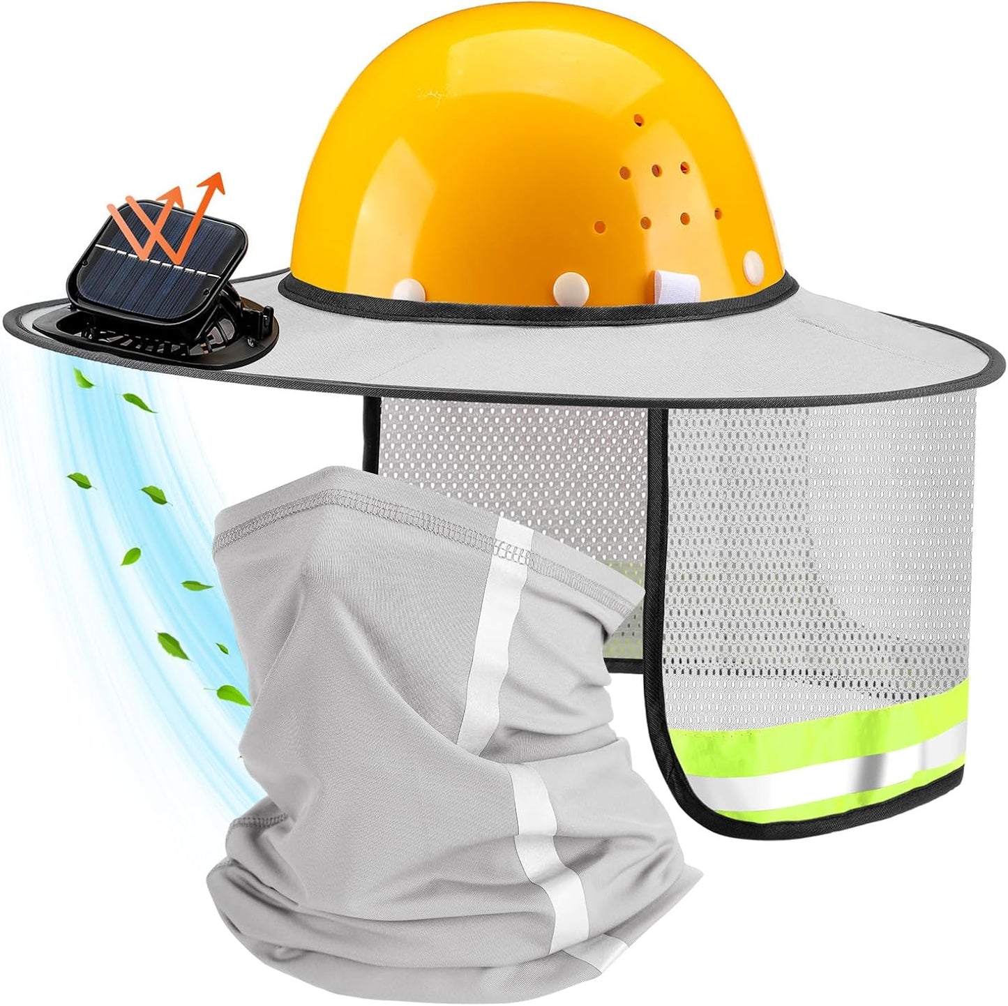 Sombrero duro sol con ventilador solar y cubierta cuello