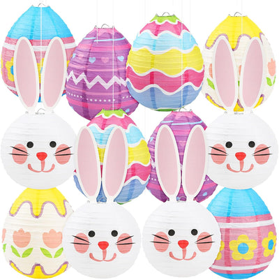 12 Linternas Pastel Estilos Huevos Pascua Conejos Fiestas