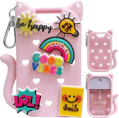 Funda silicona Touchland desinfectante manos 1oz rosa con llavero