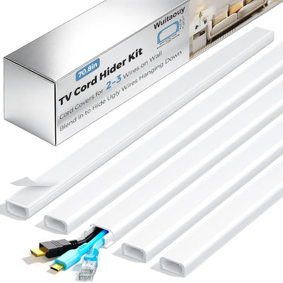 Kit ocultador cables autoadhesivo para pared 70.8pulg