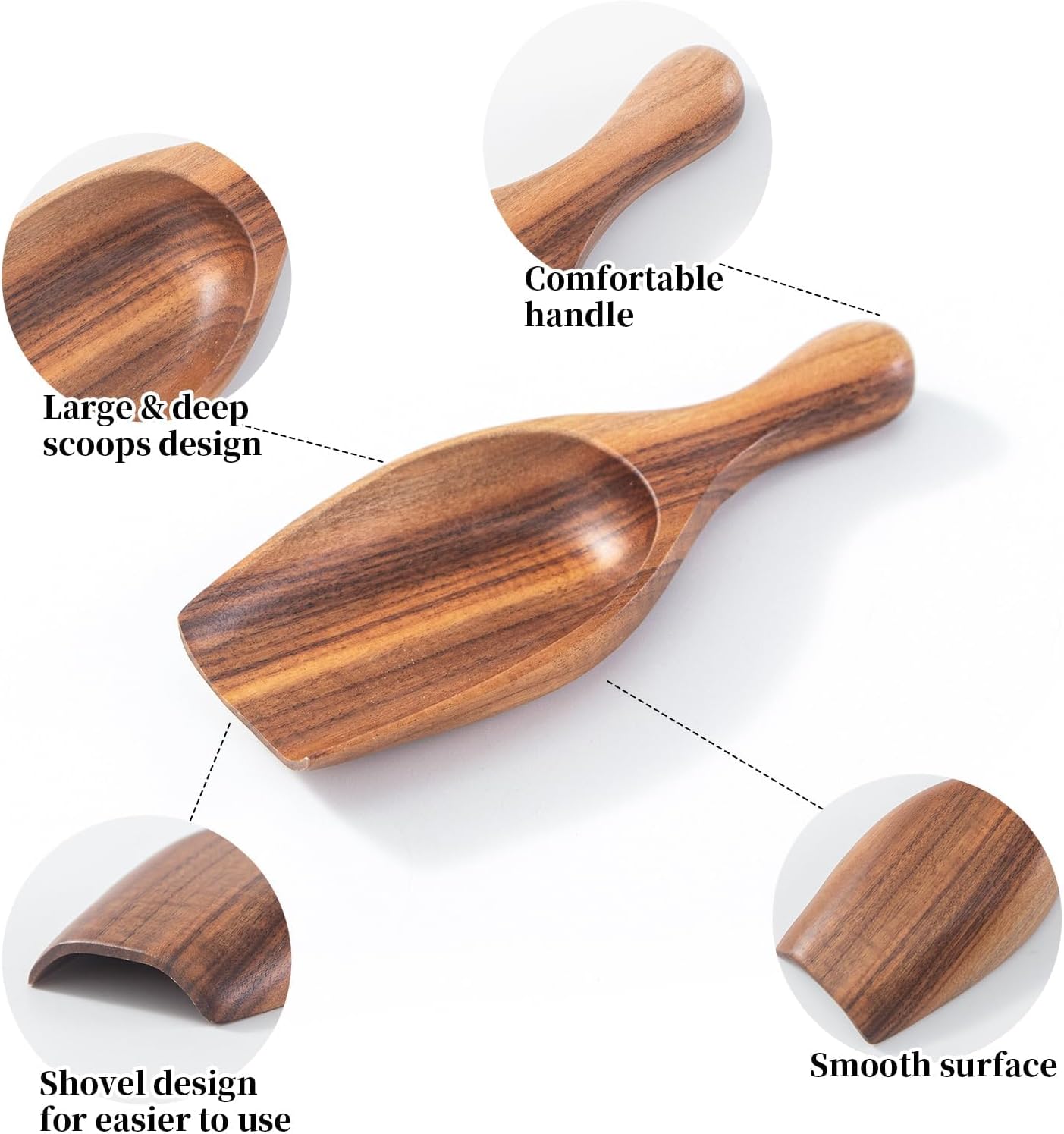 Cucharas madera para café molido té sal baño cocina