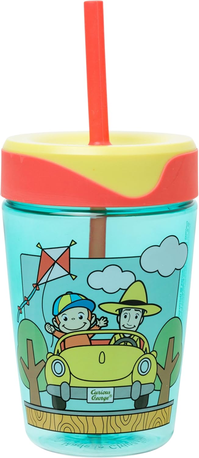 Vaso plástico a prueba de derrames con tapa y pajilla 17.5oz