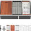 Fregadero cocina doble tazón 36pulg acero inox 60/40