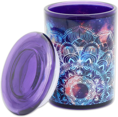 Tarro de vidrio hermético con tema espacial para hierbas té café