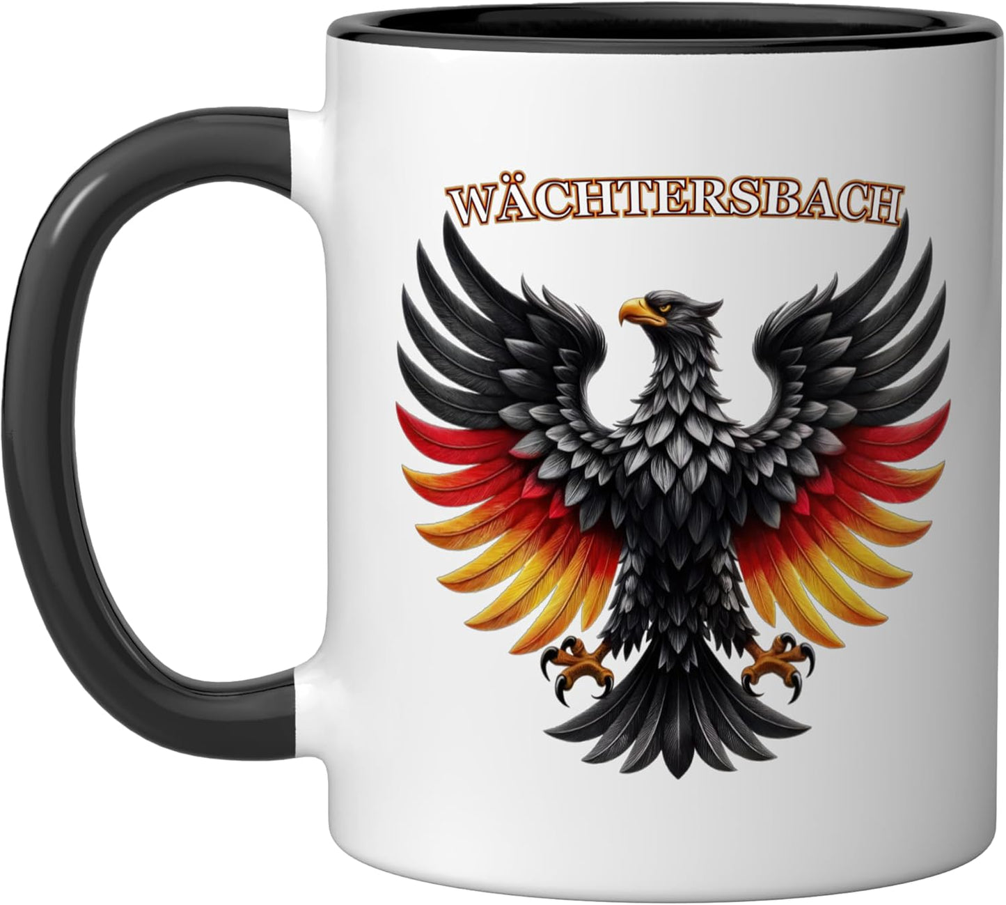 Taza cerámica Wächtersbach Alemania negro/blanco