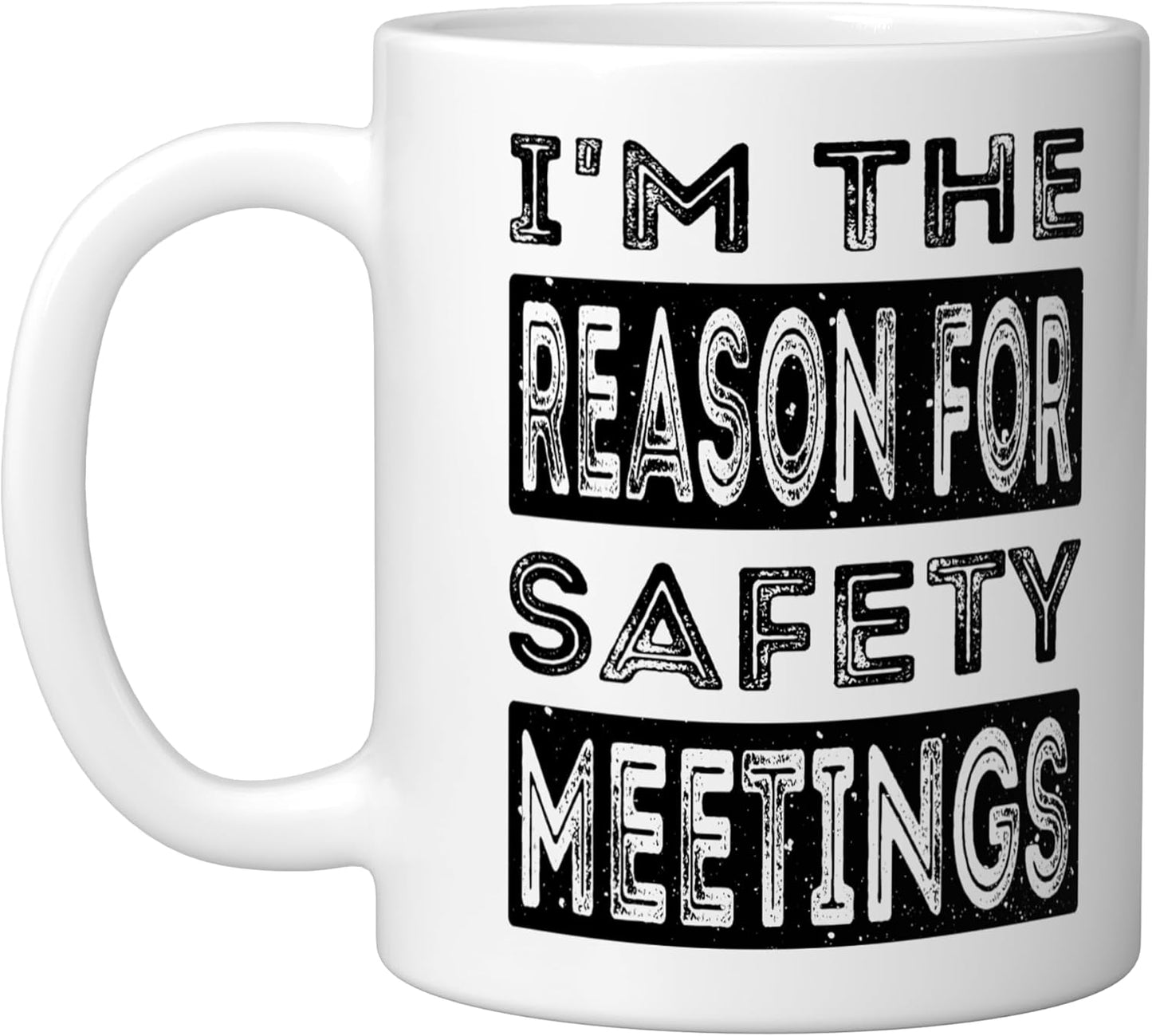 Taza cerámica para reuniones de seguridad blanco