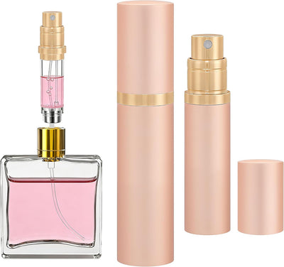 Atomizador perfume viaje 0.2oz recargable botella spray oro rosa