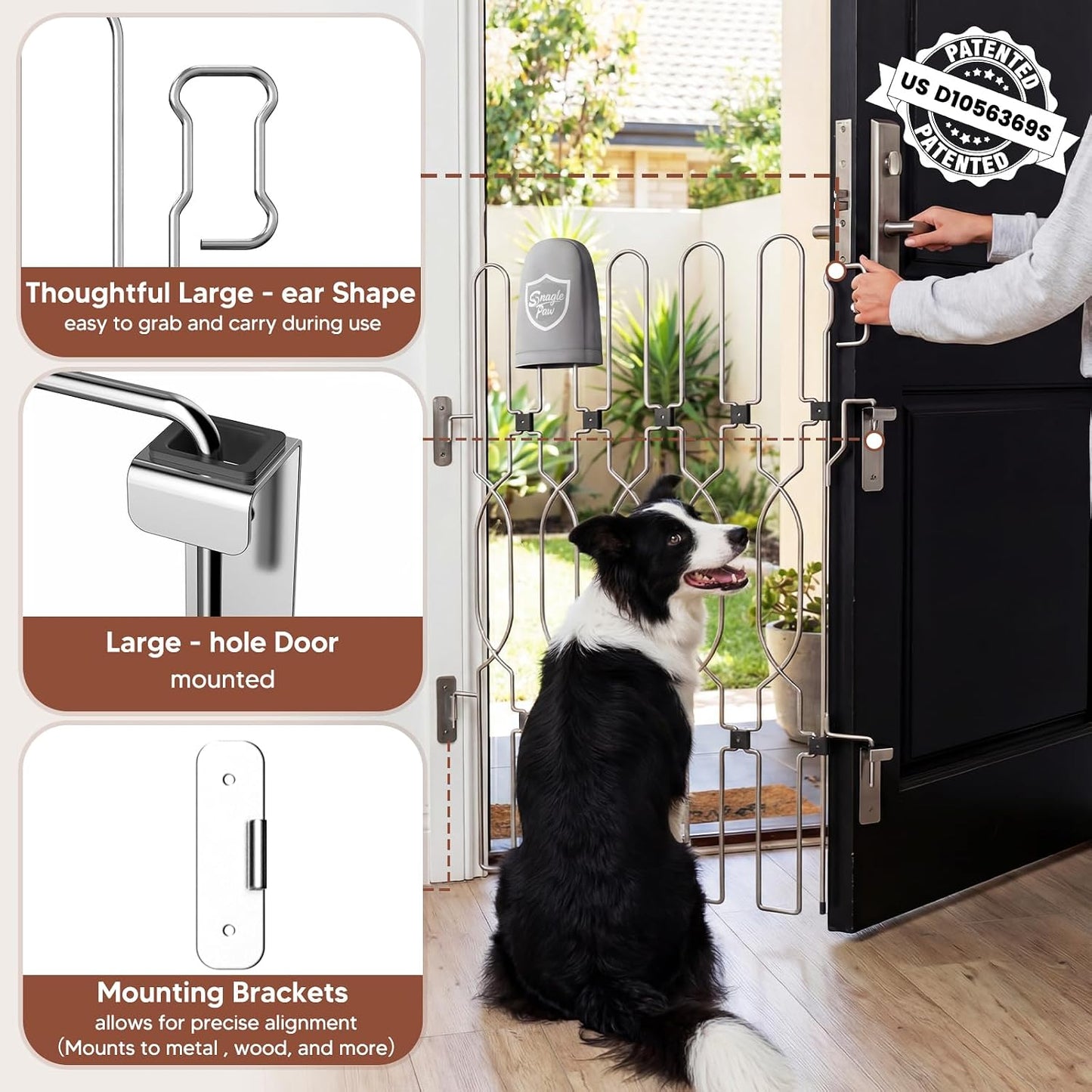 Barrera retráctil metal alta puerta perro 24pulg x35pulg