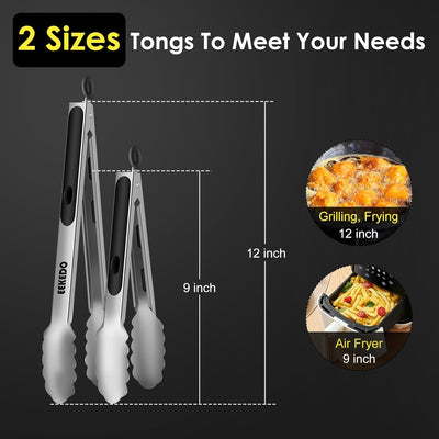 Pinzas acero inox 600grados agarre silicona cocina barbacoa