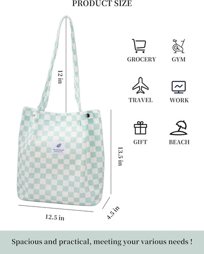 Bolsa tote linda de pana para mujer viajes compras